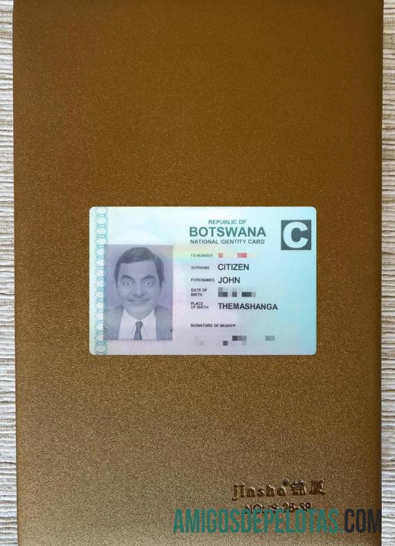 Botswana National ID Card olhar de foto frente exemplo